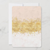 Gouden Blush Roze Waterverf Glam Kaart (Achterkant)