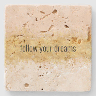 Gouden Blush Roze Waterverf Glam Stenen Onderzetter