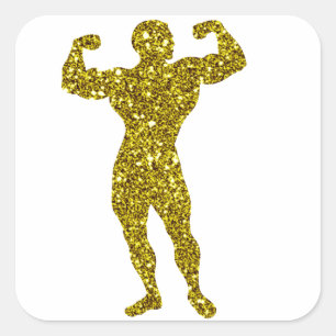 Gouden Bodybuilding Sticker