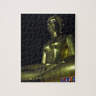 Gouden Boeddha bij nacht Legpuzzel