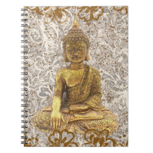 Gouden Boeddha Gouden Bloem Bloemen Notitieboek