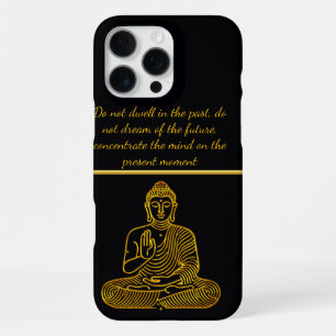 Gouden Boeddha in een rustige houding iPhone 16 Pro Max Hoesje