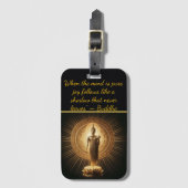 Gouden Boeddha in Lotus meditatie Bagagelabel (Voorkant (verticaal))