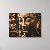 Gouden Boeddha Lotus Bloem Stretched Canvas Print (Voorkant)