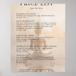Gouden Boeddha Salon Prijslijst Poster
