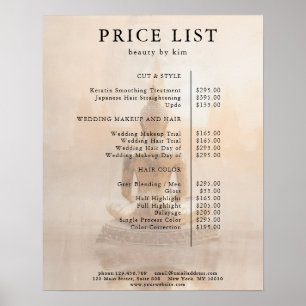 Gouden Boeddha Salon Prijslijst Poster