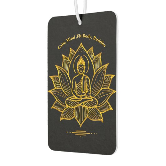 Gouden Boeddha te midden van bloeiende lotusbloeme Luchtverfrisser (Links)