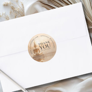 Gouden Boeddha Zakensalon Ronde Sticker