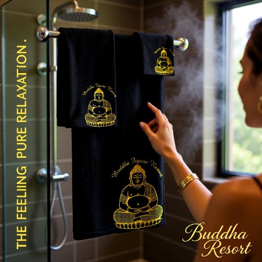 Gouden Boeddhabeeld in meditatie Bad Handdoek