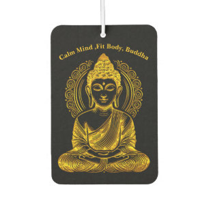 Gouden Boeddhabeeld in serene meditatiehouding Luchtverfrisser