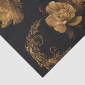 Gouden Boerderij Haan op Zwart Tissuepapier (Detail)