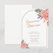 Gouden Boho Bloemrijke Boog Trouwuitnodiging Informatiekaartje (Voorkant / Achterkant)