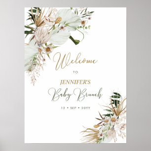 Gouden Boho/Boheemse Baby Brunch Welkom Poster