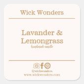 Gouden Boho minimalistische kaars maken label (Voorkant)