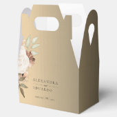 Gouden Boho Wildbloemen Elegante bruiloft Bedankdoosjes (Geopend)