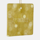 Gouden bokeh gepersonaliseerd keramisch ornament (Rechts)
