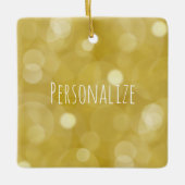 Gouden bokeh gepersonaliseerd keramisch ornament (Voorkant)