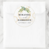 Gouden bollen en Botanische Bruiloft Sticker (Tas)