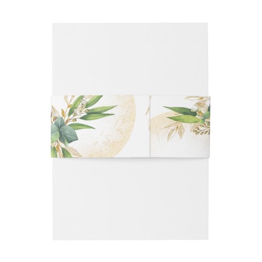 Gouden bollen en Botanische bruiloft Uitnodigingen Wikkel (Achterkant Voorbeeld)