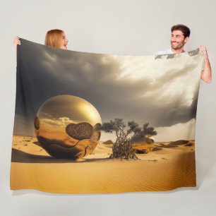 Gouden Bollen in de Woestijnstorm Fleece Deken