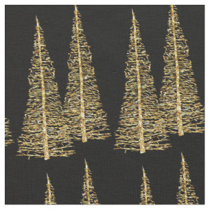 Gouden bomen Kerstmis Goud Custom Fabric Stof