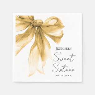 Gouden Boog Coquette Script Sweet 16 Feestje Servet