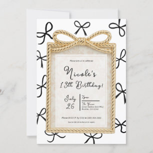Gouden Boog Frame & Kleine Zwarte Bogen Verjaardag Kaart