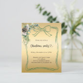 Gouden boog grenen groen Kerstfeest uitnodiging (Staand voorkant)