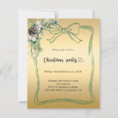 Gouden boog grenen groen Kerstfeest uitnodiging (Voorkant)