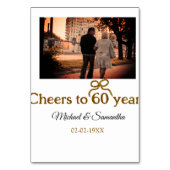 Gouden boog juichen voor 60-jarig huwelijk kaart (Achterkant)