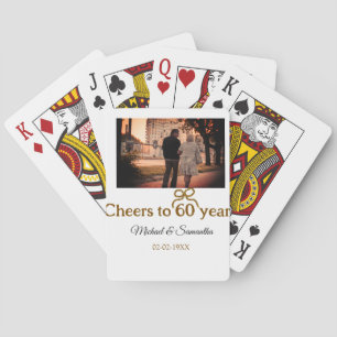 Gouden boog juichen voor 60-jarig huwelijk pokerkaarten
