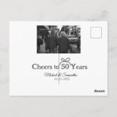 Gouden boog viert 50-jarig huwelijksjubileum briefkaart (Achterkant)