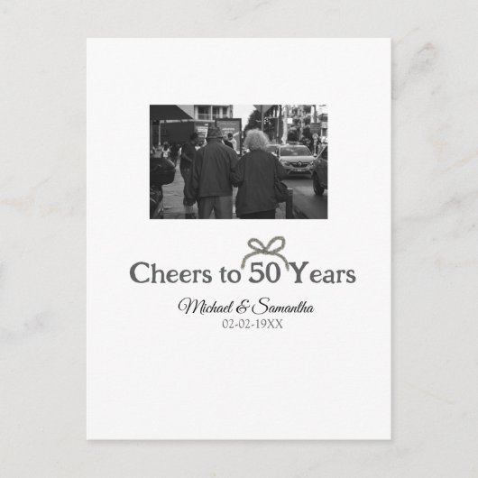 Gouden boog viert 50-jarig huwelijksjubileum briefkaart (Voorkant)