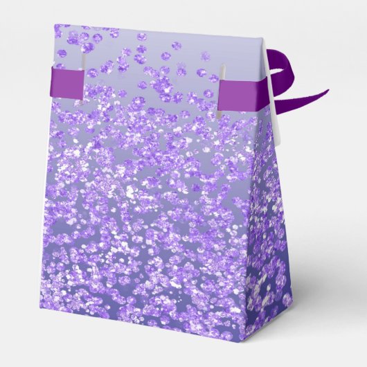 Gouden Boogschutter & Paarse Glitter Verjaardag Bedankdoosjes (Achterkant)