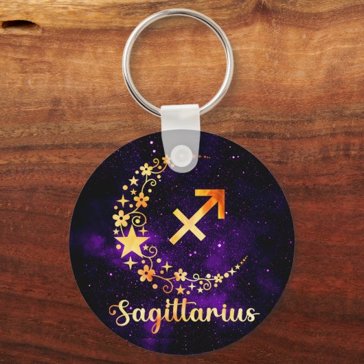 Gouden Boogschutter Zodiac Sleutelring Sleutelhanger (Achterkant)