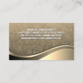 Gouden Boom Logo | Goud Metaalachtige Golf Visitekaartje (Achterkant)