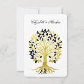 Gouden boom van het leven Tijdloze Sophisticated b Save The Date (Achterkant)