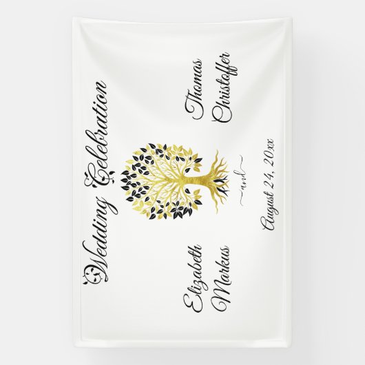 Gouden boom van het leven Tijdloze Sophisticated b Spandoek (Verticaal)