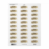 Gouden Borstel BEWAAR DE DATUM Bruiloft Retouradre Etiket (Full Sheet)