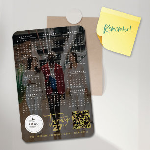 Gouden Borstel Schrift 2027 Kalender Foto Nieuw Ja Magneet