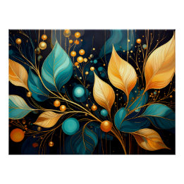 Gouden Botanische Elegantie Perfect Poster