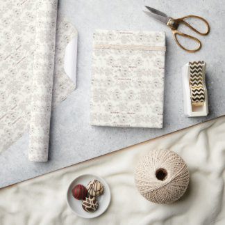 Gouden botanische 'Momfulness' lijnkunstpatroon Cadeaupapier