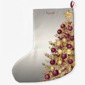 Gouden Bourgogne Kerstboom Holiday Stocking Grote Kerstsok (Achterkant)