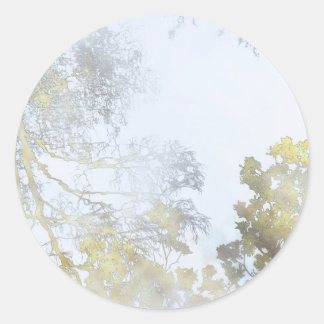 Gouden Breedbladige Gloed Ronde Sticker