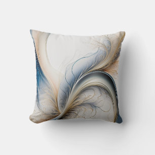 Gouden Bries Stroom van Blauw en Goud Abstracte Ku Kussen
