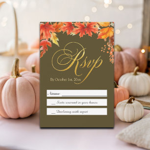 Gouden Brieven Herfst Bloemen Maple Bladeren Huwel