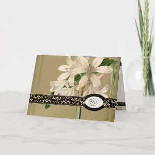 Gouden Brocade Bloemen Formele Elegant Dank u Opme Bedankkaart