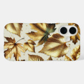 Gouden Bronzen Bladeren Amandelbeige Glam Herfst Case-Mate iPhone Case (Achterkant (horizontaal))