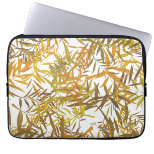 Gouden Bronzen en Bruine Wilgenbladeren Laptop Sleeve