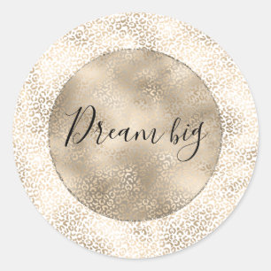 Gouden bronzen luipaard print ronde sticker